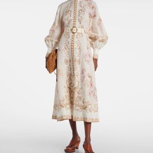 Zimmermann Hypnotic Printed Linen Shirt Dress